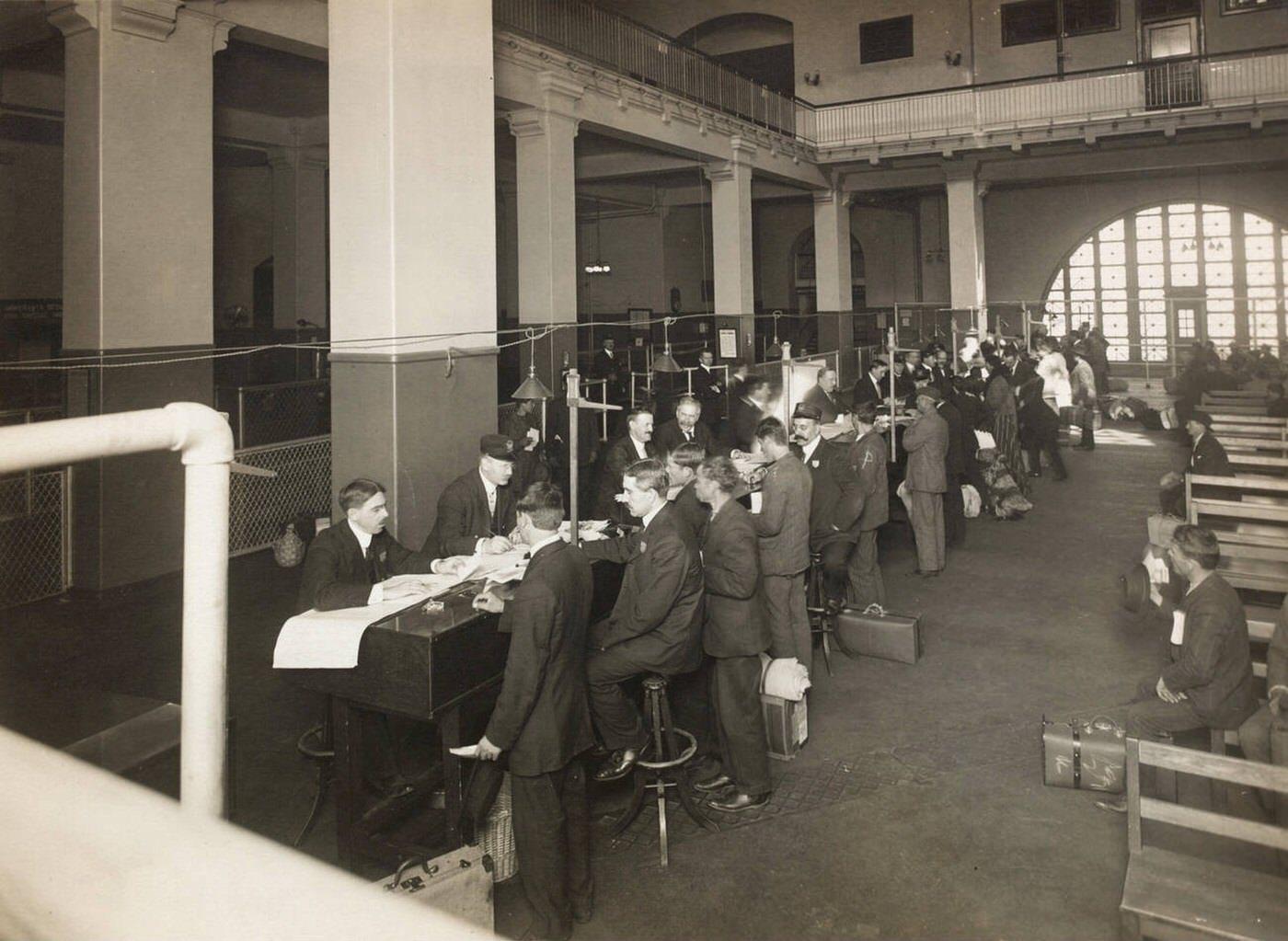 Immigrants Being Registered In The Main Hall At Ellis Island, 1902