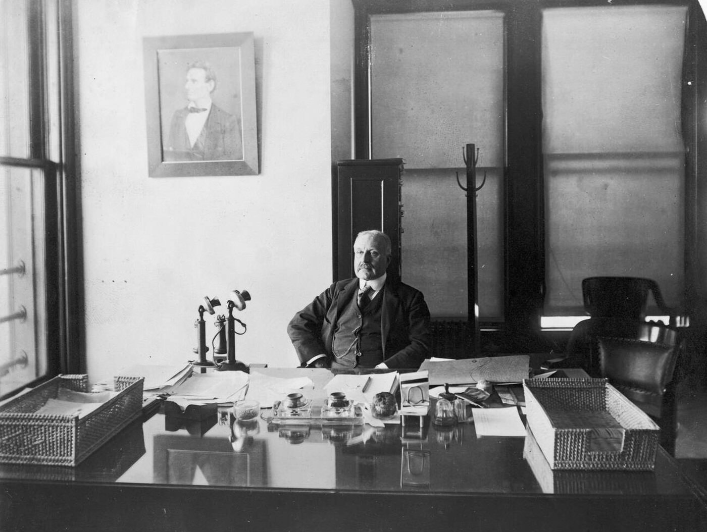 William Williams At His Desk At Ellis Island, 1902