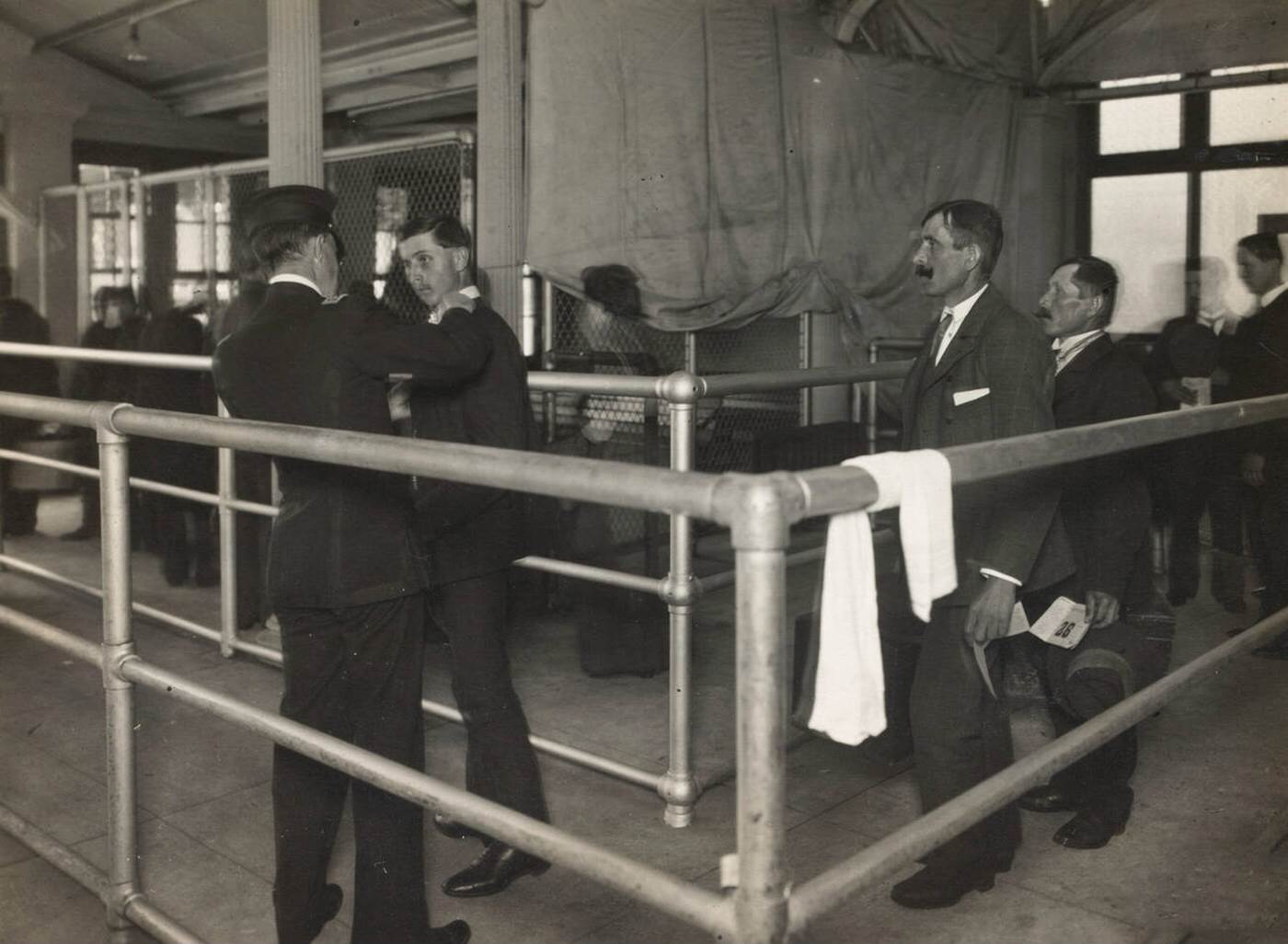 Medical Inspection Of Men At Ellis Island, 1902
