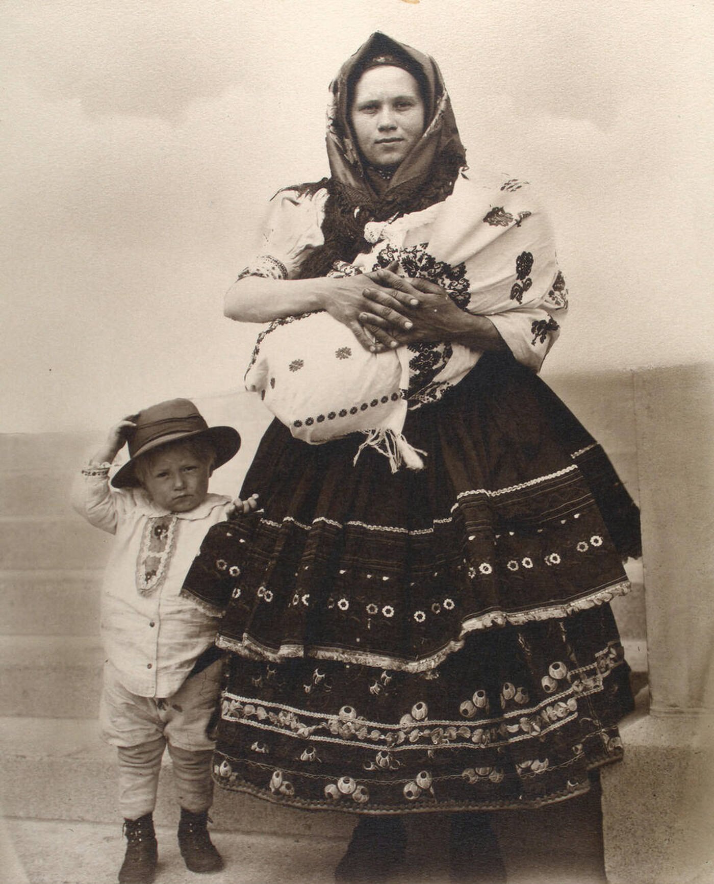 Portrait Of A Slovak Woman And Children At Ellis Island, 1902