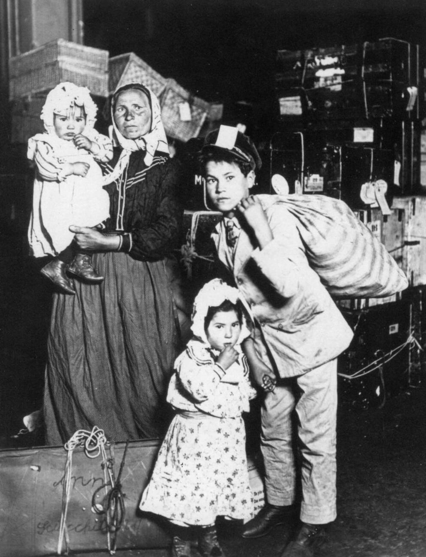 Refugees Awaiting Processing At Ellis Island, 1905