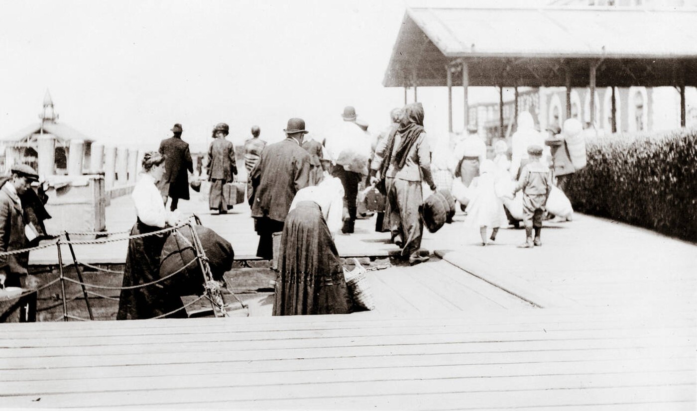 Immigrants Arriving At Ellis Island, 1910