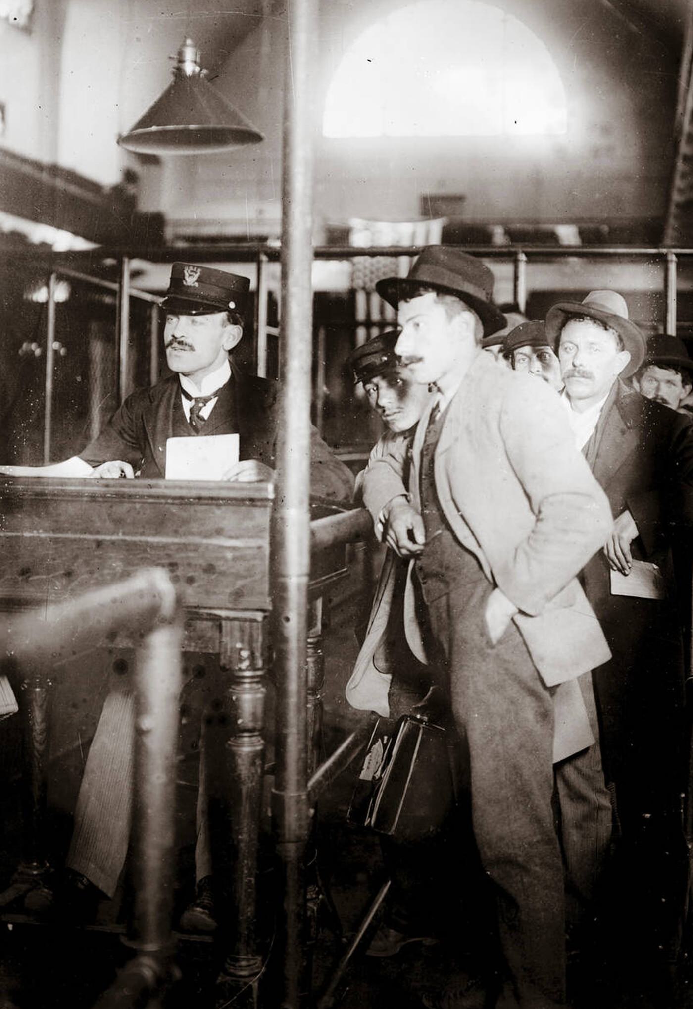 Immigrants Arriving At Ellis Island, 1910