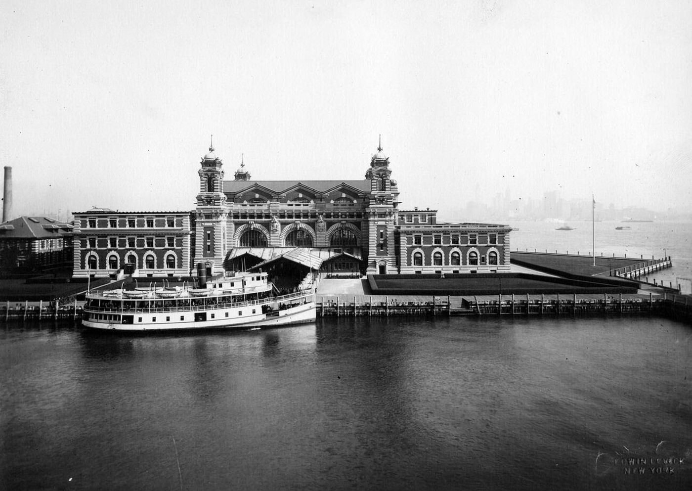 Front Facade Of The French Renaissance Revival Immigration Inspection Station At Ellis Island, 1907