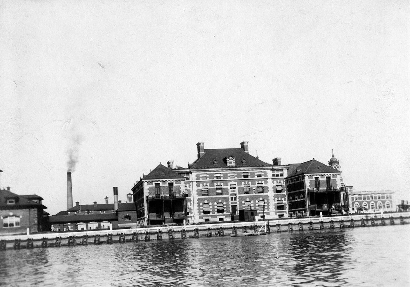 Exterior Of The Ellis Island Hospital Building, 1907