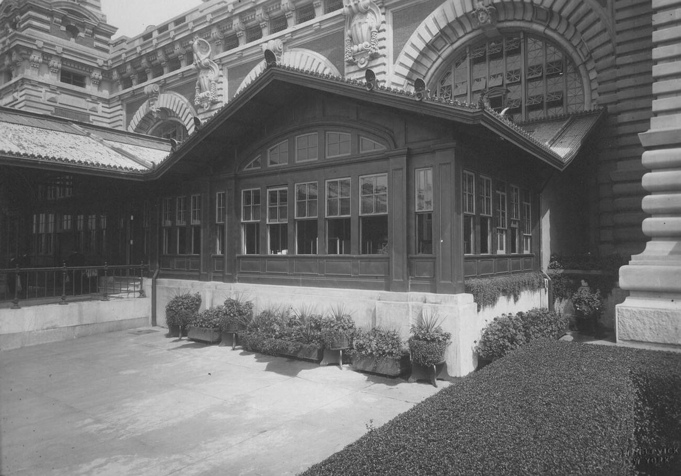 Detail Of The Front Entrance Of The United States Immigration Station At Ellis Island, 1907