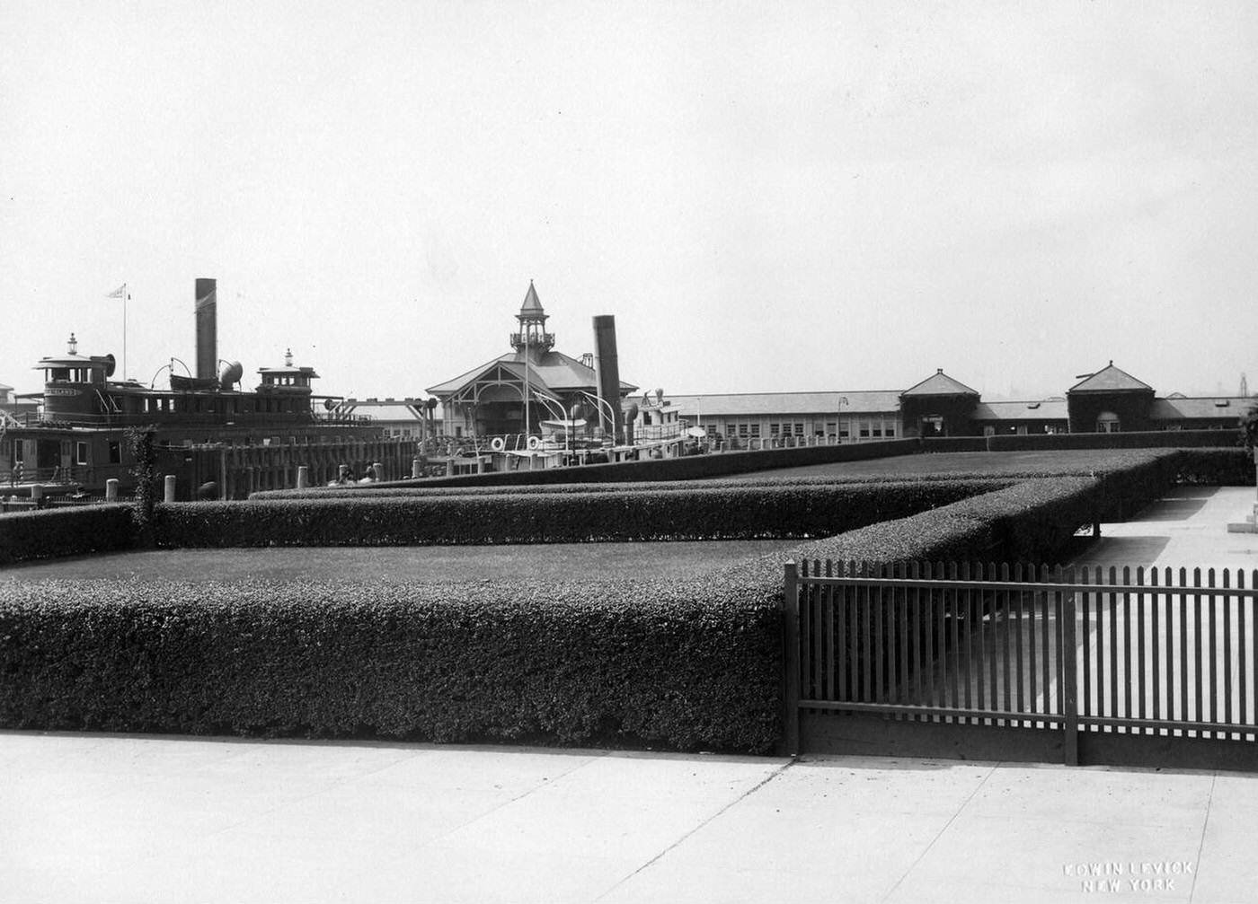Pier And Department Of Commerce And Labor Ferry At Ellis Island, 1907