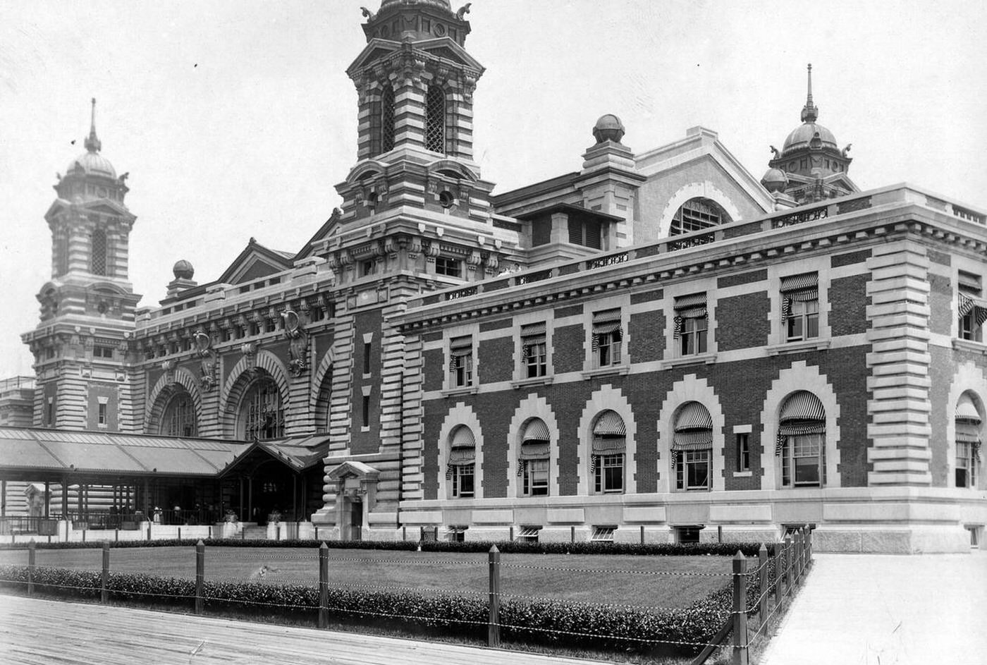 Covered Walkway Leading To The Main Entrance Of The Ellis Island Immigration Inspection Station, 1907