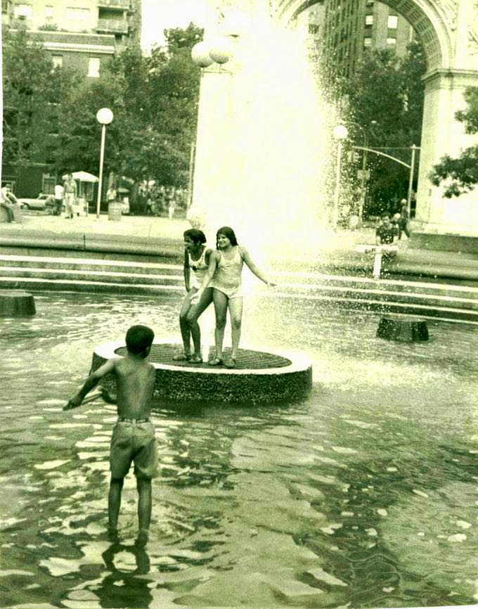 Kids In Fountain, Washington Square Park, Greenwich Village, 1977.
