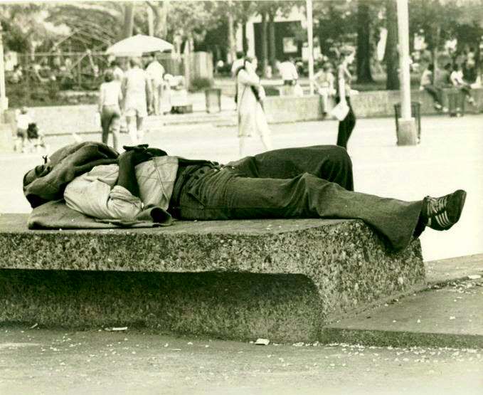 Summer Napper, Washington Square Park, Greenwich Village, 1977.